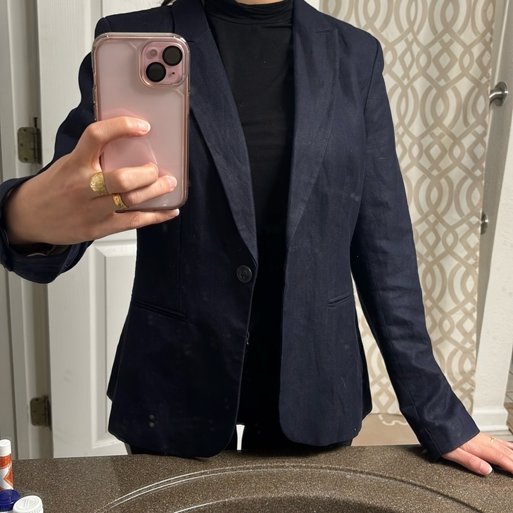 H&M Long oversized Navy Blazer. Size 12